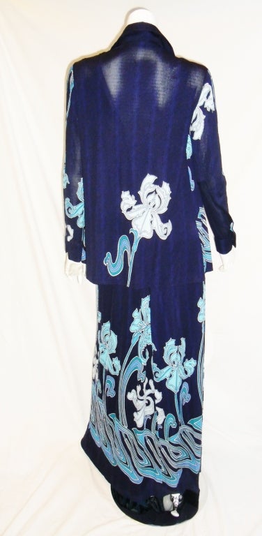 De Parisini Vintage 70's Long Dress and Jacket In Excellent Condition In New York, NY