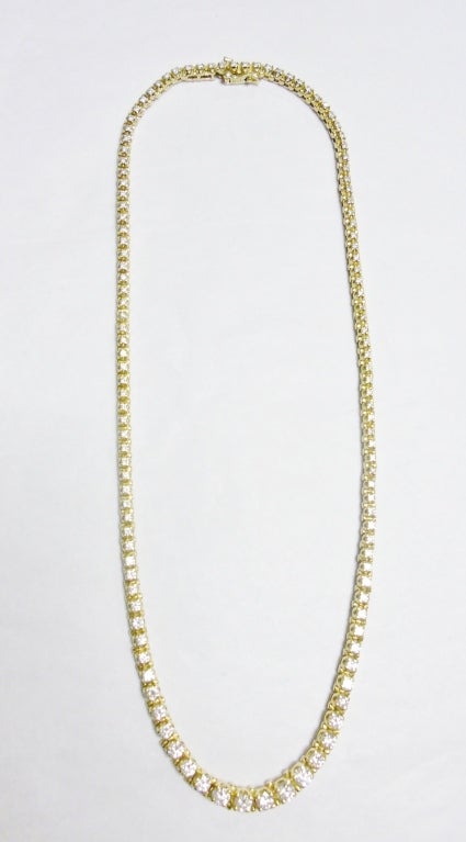Women's Vintage 125 Diamonds Tennis Necklace 18K