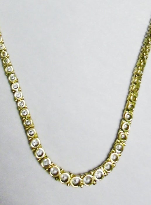 Vintage 125 Diamonds Tennis Necklace 18K 2