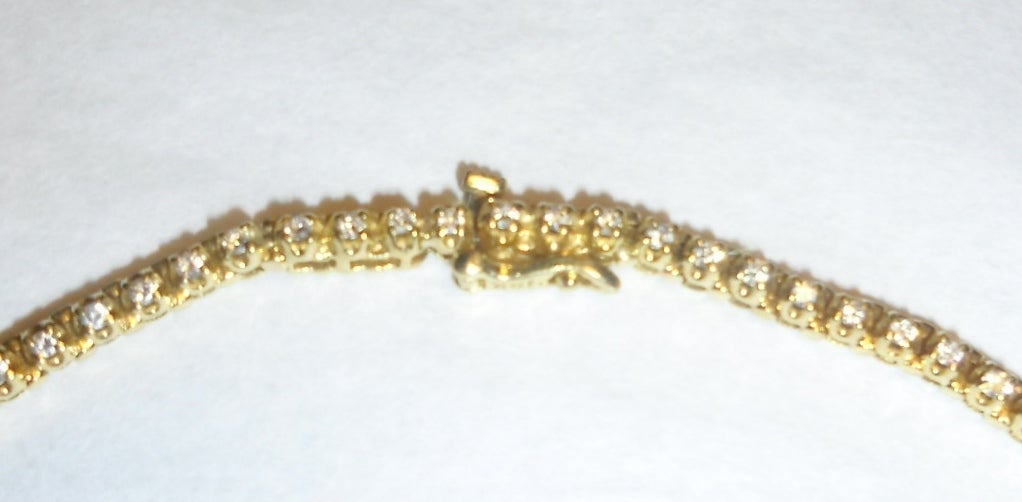 Vintage 125 Diamonds Tennis Necklace 18K 3