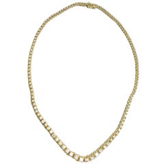 Vintage 125 Diamonds Tennis Necklace 18K