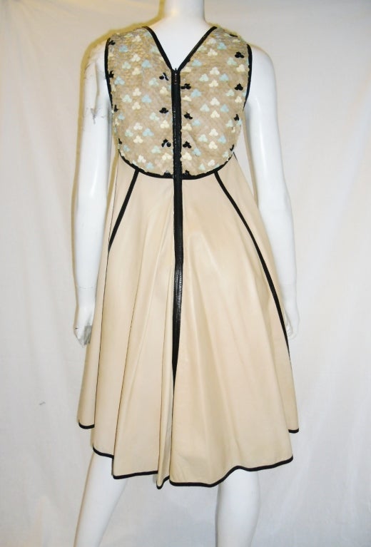 New Fendi Lamb Leather  Trapeze dress In New Condition For Sale In New York, NY