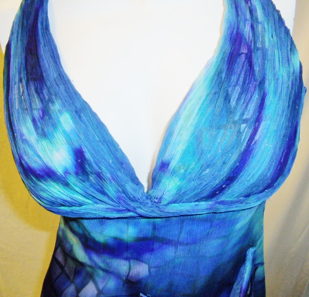 Women's The blue mosaic-patterned gown from Carlos Miele