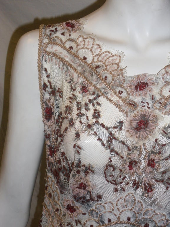 Lourdinha Noyama  Couture  Stunning  Brazilian lace Beaded  Gown 1