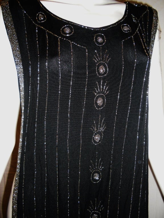 Original Vintage  Flapper Beaded tunic dress 1920s For Sale 2