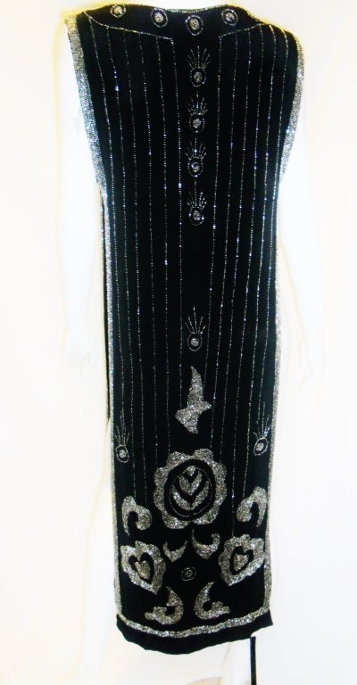 Original Vintage  Flapper Beaded tunic dress 1920s For Sale 3