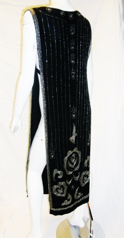 Original Vintage  Flapper Beaded tunic dress 1920s For Sale 4