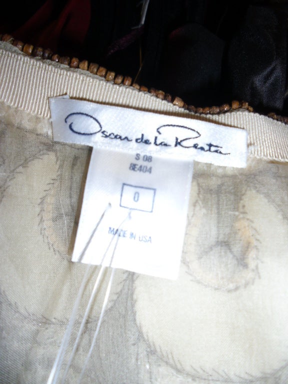 Oscar De la Renta Black  Tortoise Embroidered skirt 3