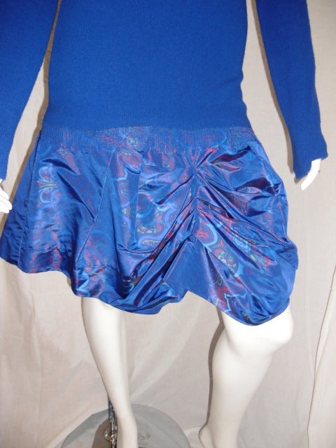 Louis Vuitton rare Cashmere  / silk print  Sweater Dress sz S In New Condition In New York, NY