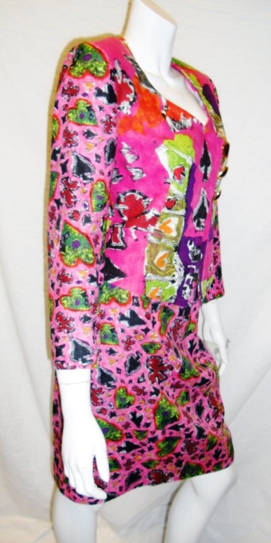 Women's Christian Lacroix rare Deck of Hearts skirt suit w Glass Hearts For Sale