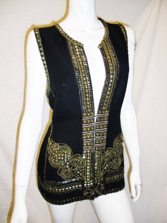 Women's Dries Van Noten  Metal Embellished  Vest Jacket