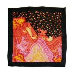 HERMES Silk " A Contre-Courant " Scarf by Isabelle Barthel