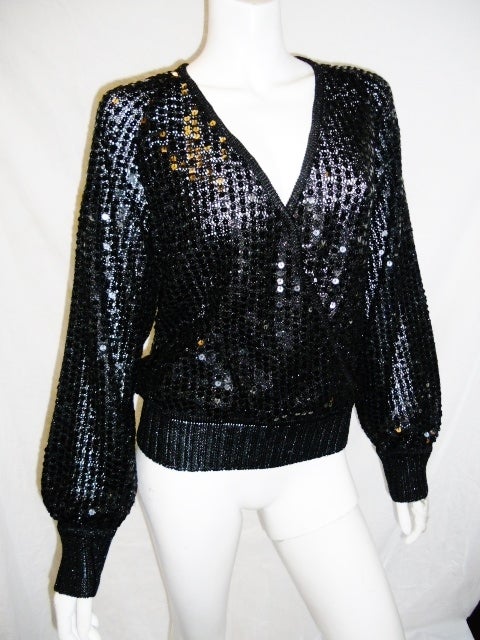 Gorgeous Missoni black  sequent crochet Cris -cross top NEW For Sale 2