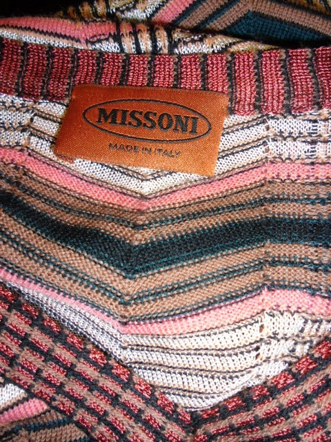 Missoni Ultra Mini Zigzag Knit V-neck Dress/tunic at 1stdibs