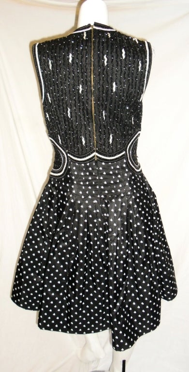 Women's Vintage Geoffrey Beene Hand  Beaded silk   Cocktail Dress For Sale