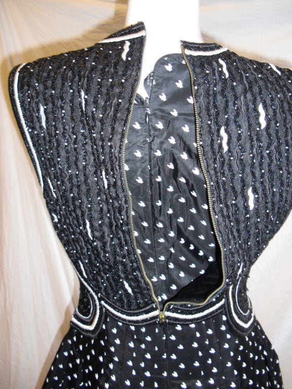 Vintage Geoffrey Beene Hand  Beaded silk   Cocktail Dress For Sale 3