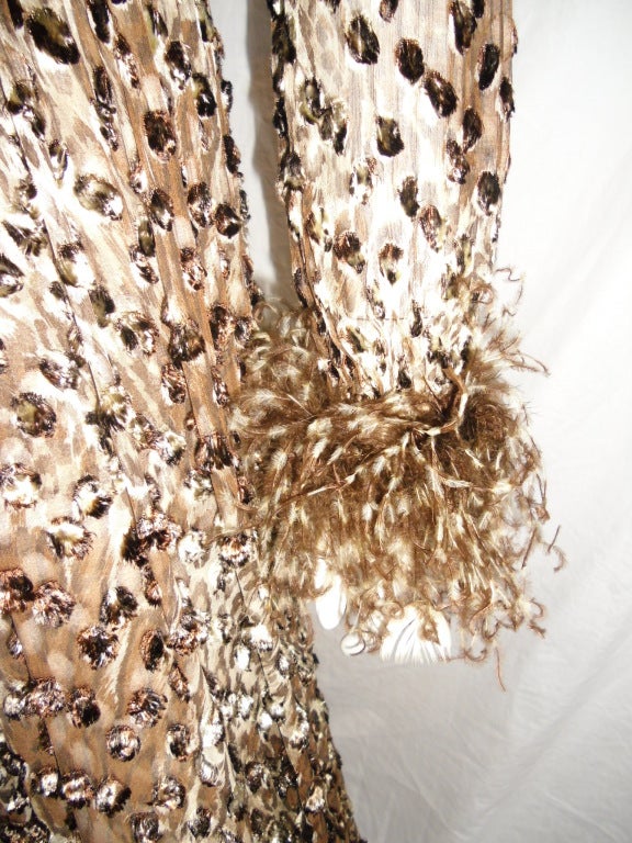 Oscar De la Renta Leopard  Jumpsuit Gown  1970 One of a Kind For Sale 5