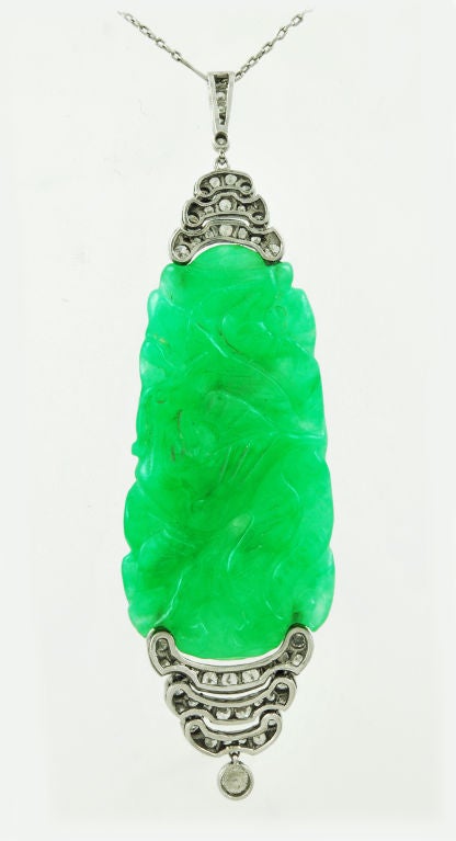 Fine Art Deco Jade Pendant