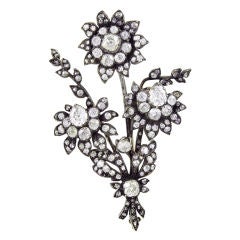 Superb Victorian "En Tremblant" Flower Pin