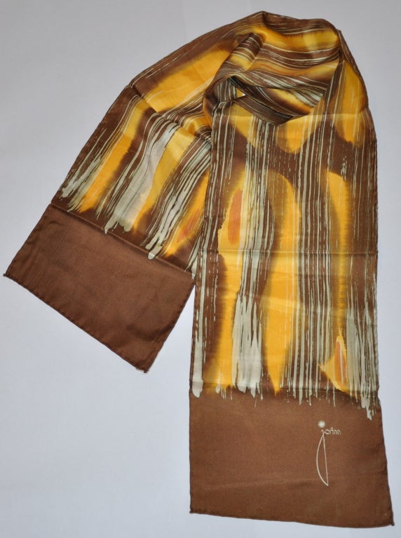 JoAnn abstract silk scarf measures 8 1/2