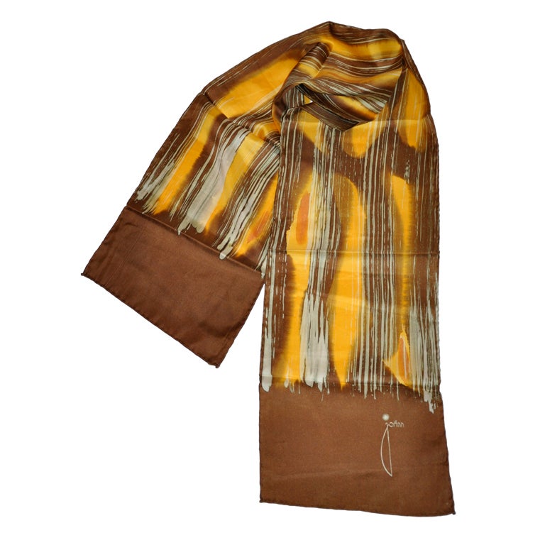 JoAnn Abstract silk scarf For Sale