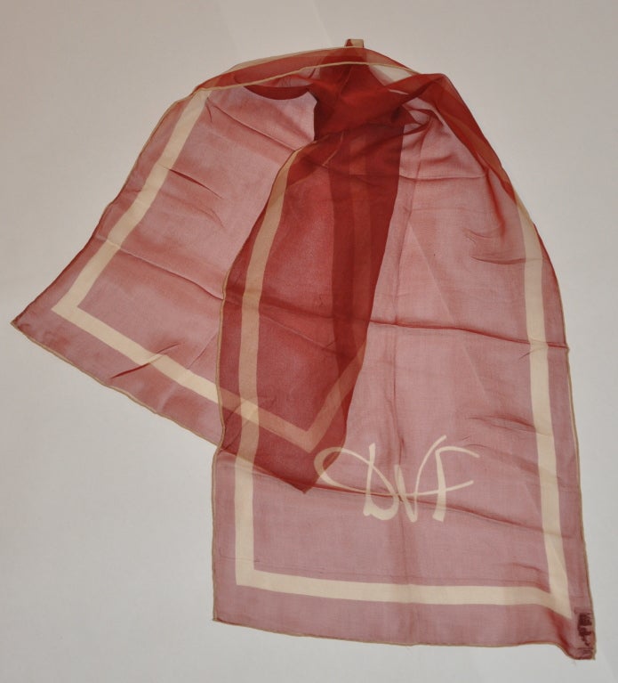Diane von Furstenberg silk chiffon scarf measures 13