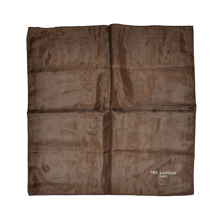 Ted Lapidus Coco-Brown Silk Handkerchief For Sale