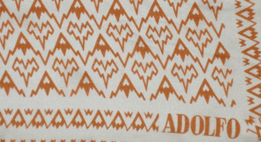 De las mujeres Pañuelo de seda estampado Adolfo crema y beige en venta