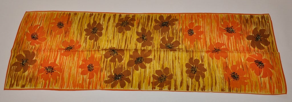 Vera multi-color floral print silk scarf