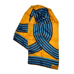 Bill Blass Bold yellow with black and blue silk scarf