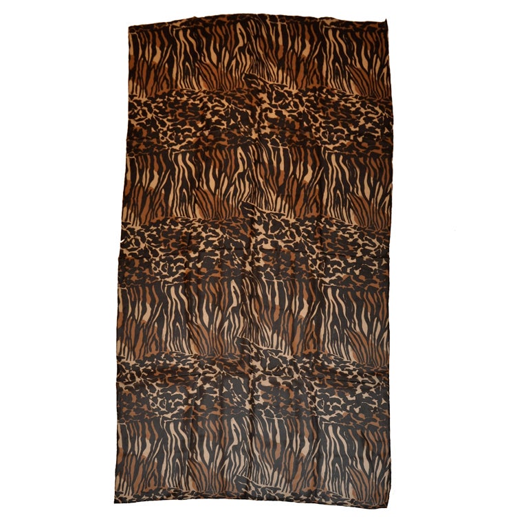 Dana Buchman silk chiffon "leopard" print scarf
