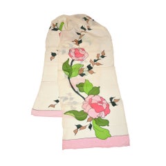 Écharpe en crêpe de chine à imprimé floral