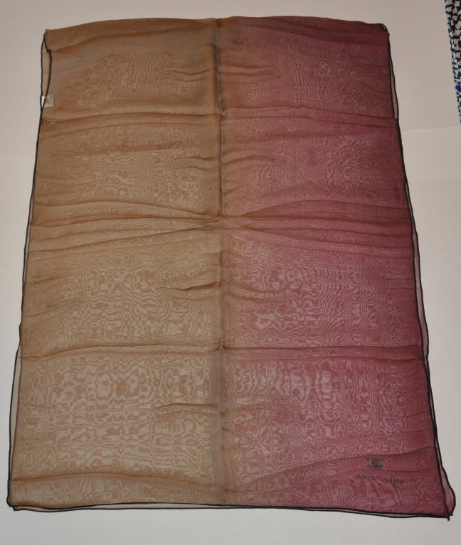 Giorgio Ciellini multi-hued silk chiffon scarf of burgundy, brown and taupe measures 64