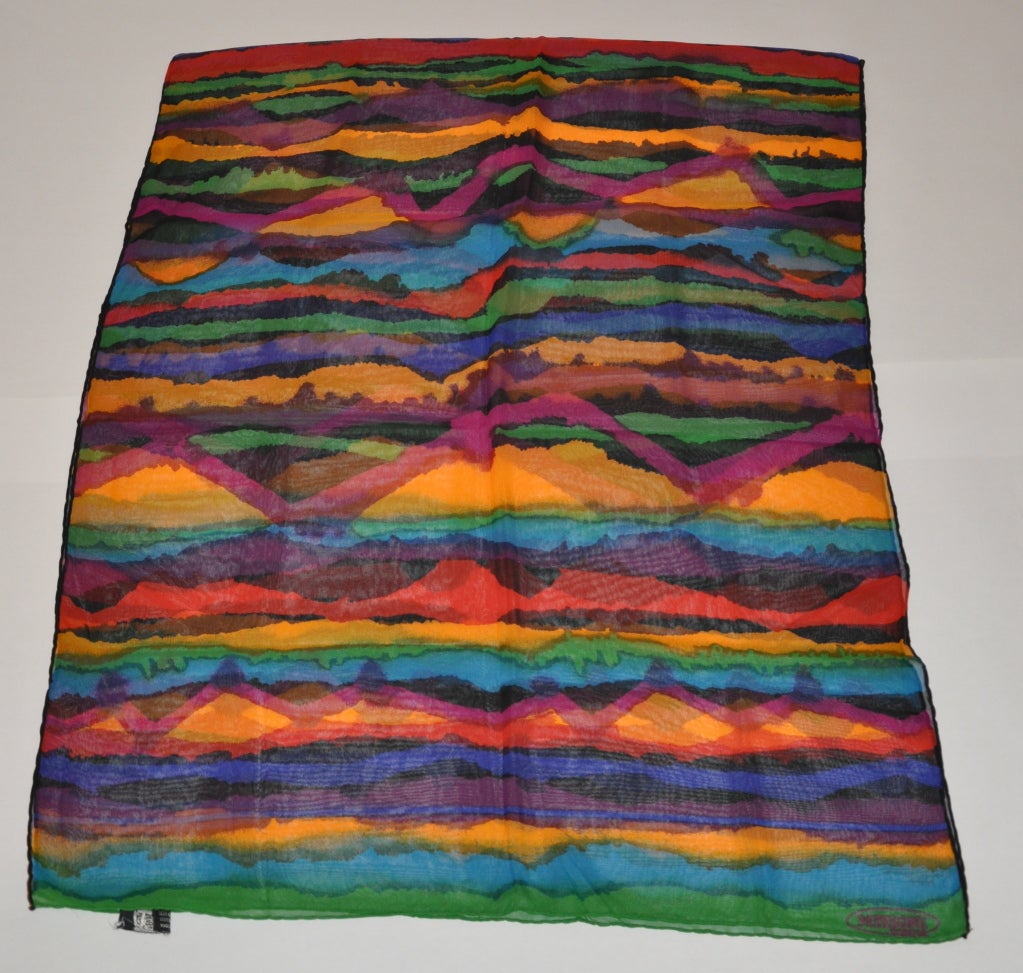 Missoni Huge Multi-color silk chiffon rectangle scarf measures 25 1/2