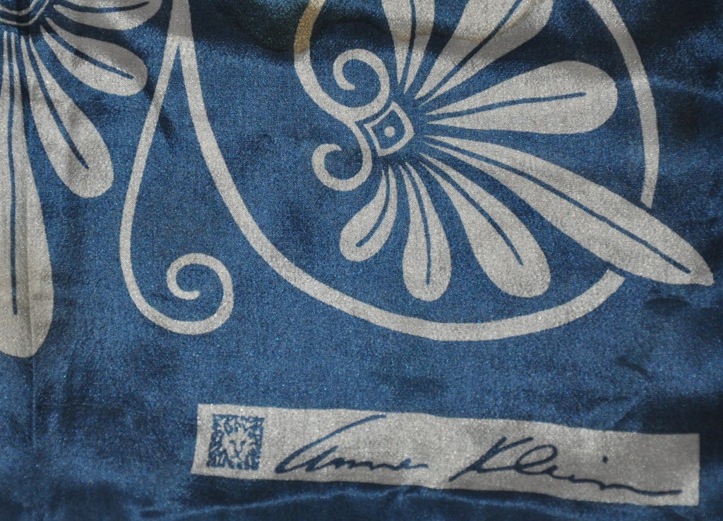 Anne Klein Gray & Steel Blue Scarf