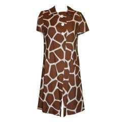 "Giraffe" print linen dress