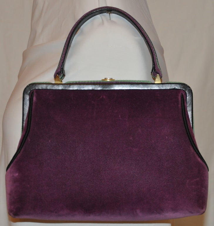 Multicolor velvet handbag For Sale at 1stDibs