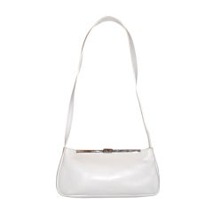 Furla white with silver hardware small shoulder bag