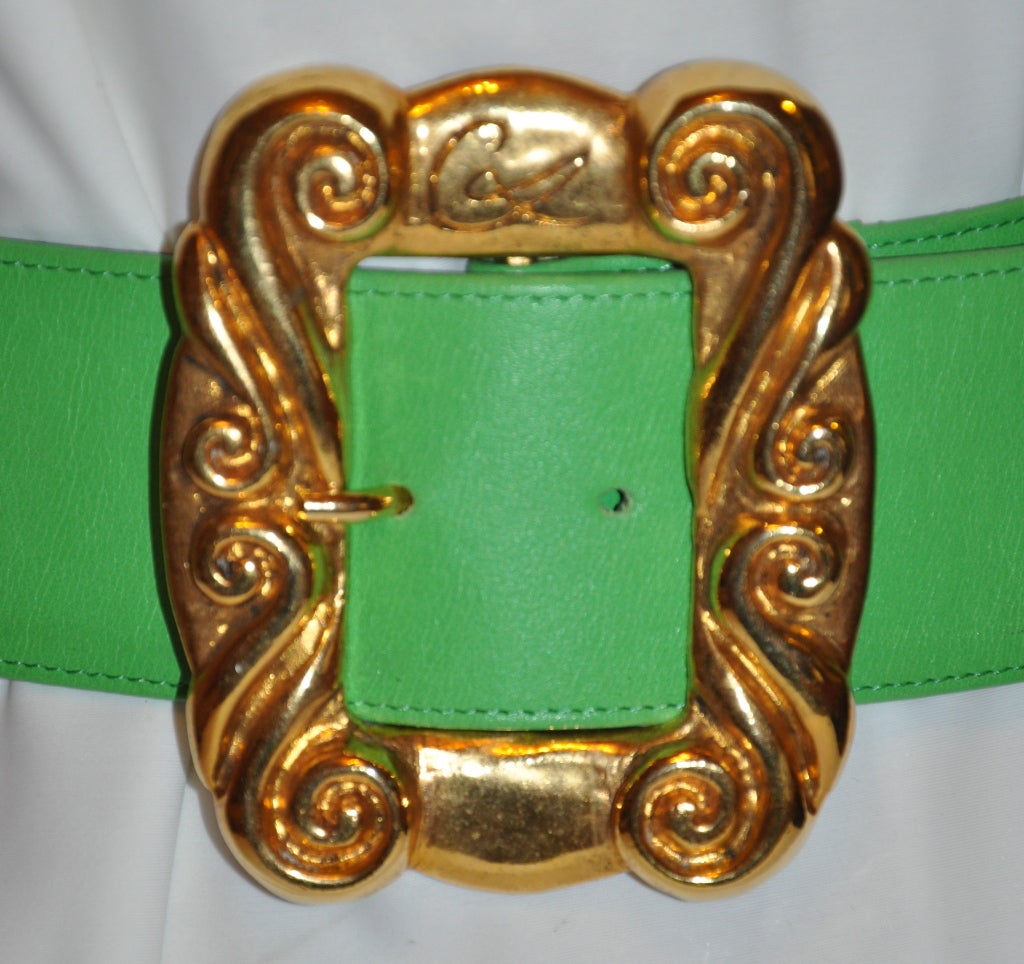 lime green designer belt