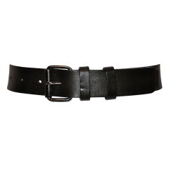 Ceinture Prada en cuir de veau souple noir pour homme