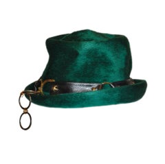 Yves Saint Laurent Emerald Green Wool Hat