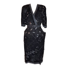 Fabrice black beaded cocktail dress 7