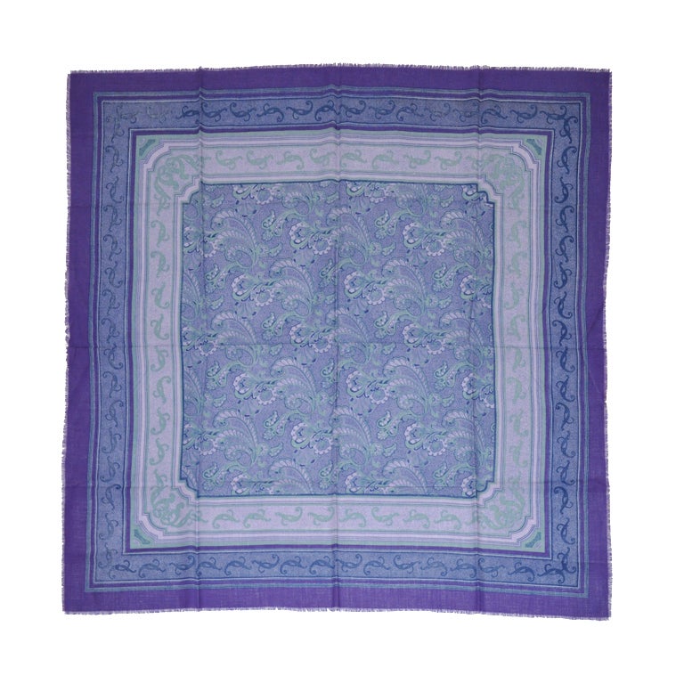 Large Deep Lavender wool challis scarf