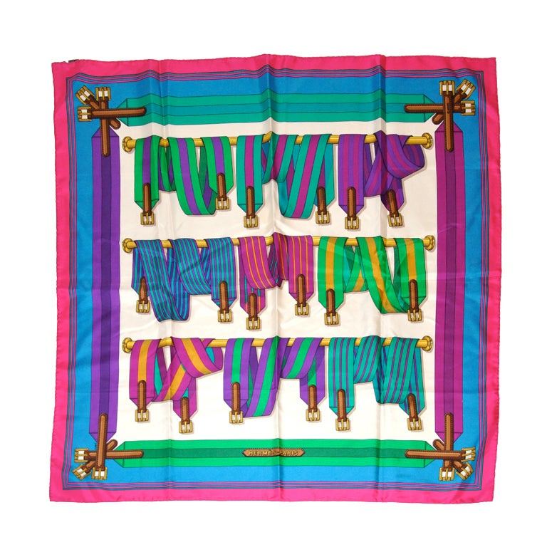 Hermes "Collection of Belts" Silk Jacquard Scarf