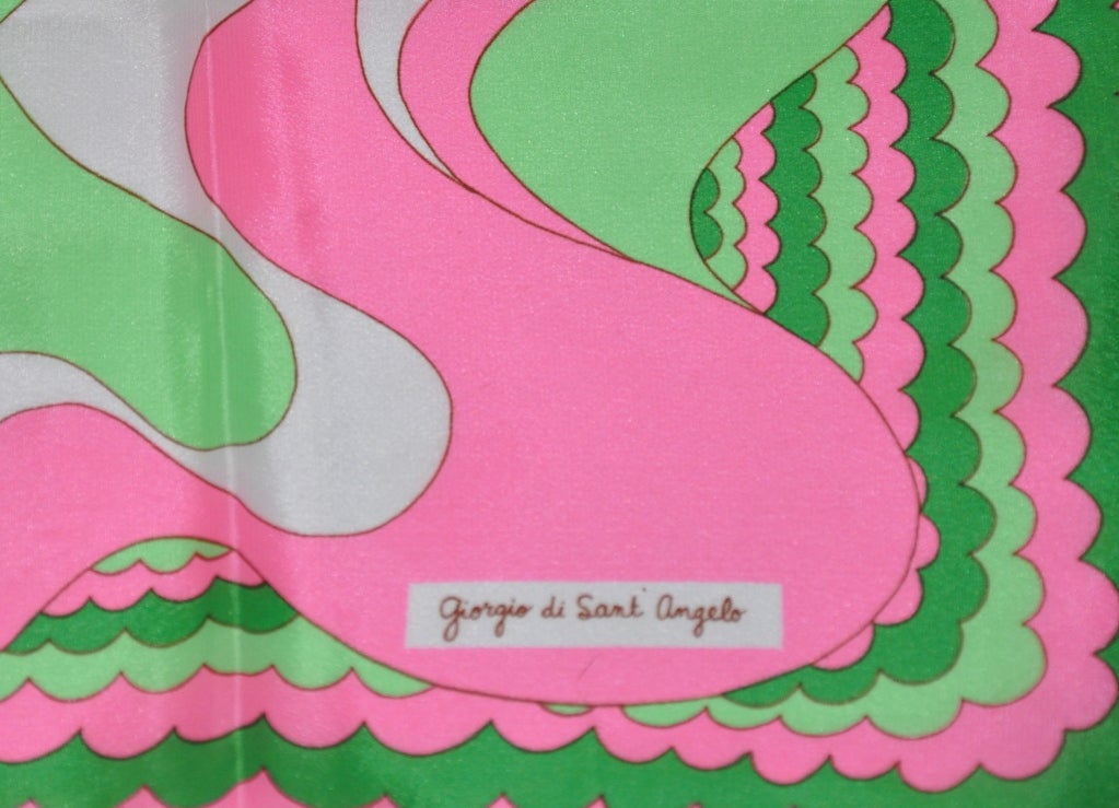 Beige Giorgio di Sant Angelo - Écharpe en soie néon multicolore et audacieuse en vente