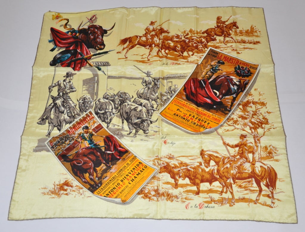 Scarf with scenes of Spain measures 31