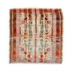 Vintage Valentino multicolor floral print silk scarf