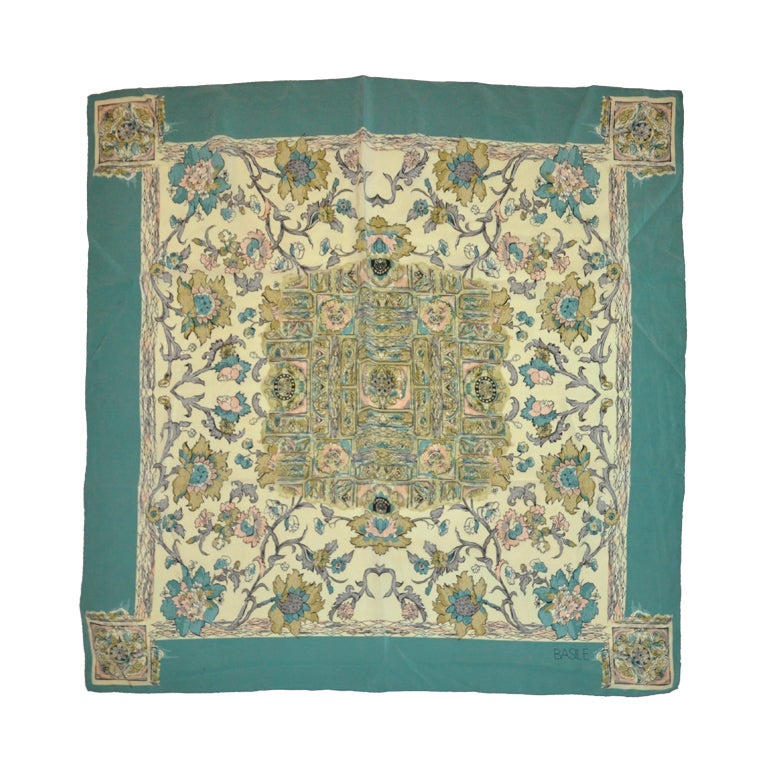 Basile floral print silk scarf For Sale at 1stDibs | basile scarf ...