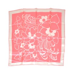 Bold Pink & White print silk scarf