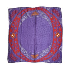 Multicolor "O" silk scarf